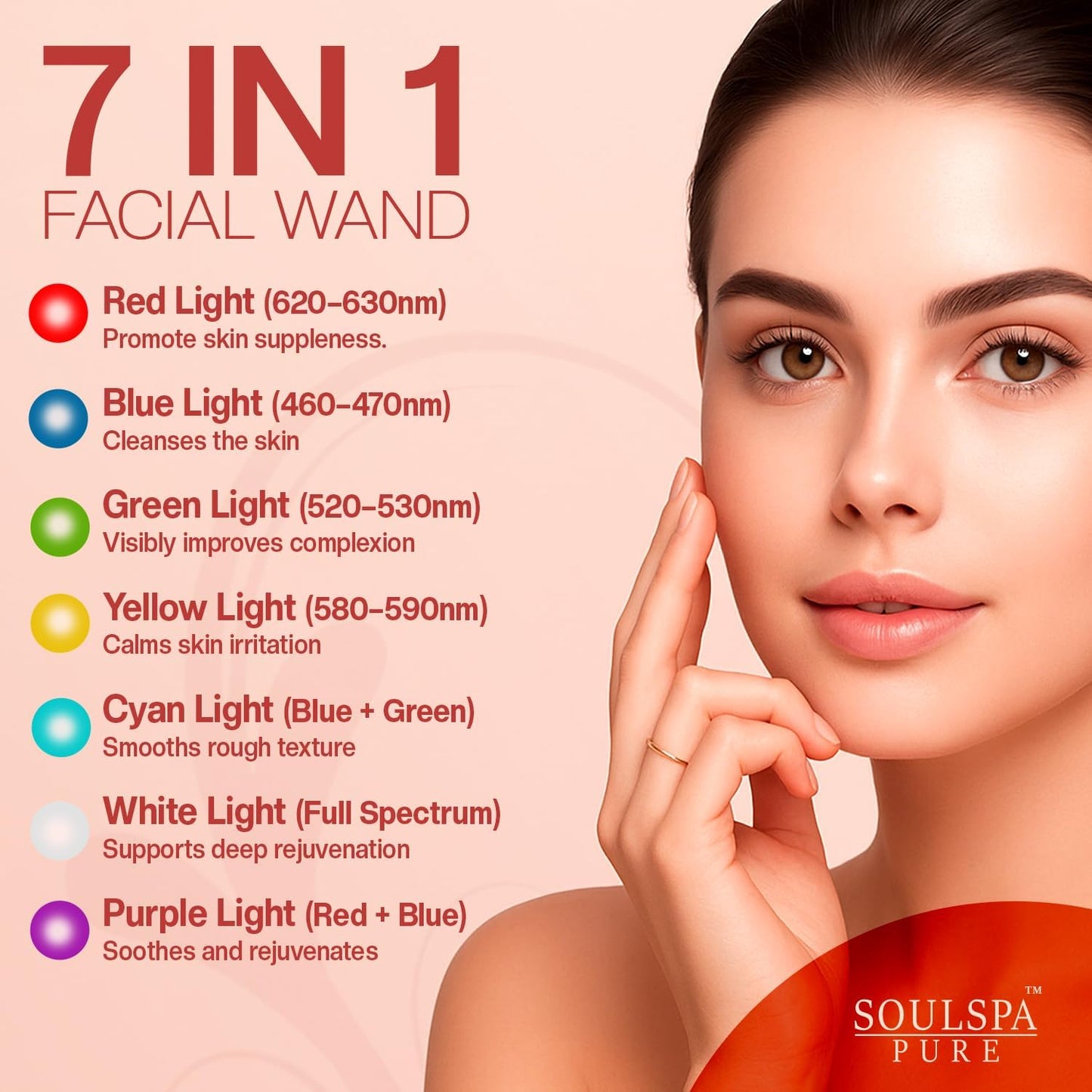 7-in-1 Radiant Face Glow Wand with Skin Revive Serum (Rose Gold)