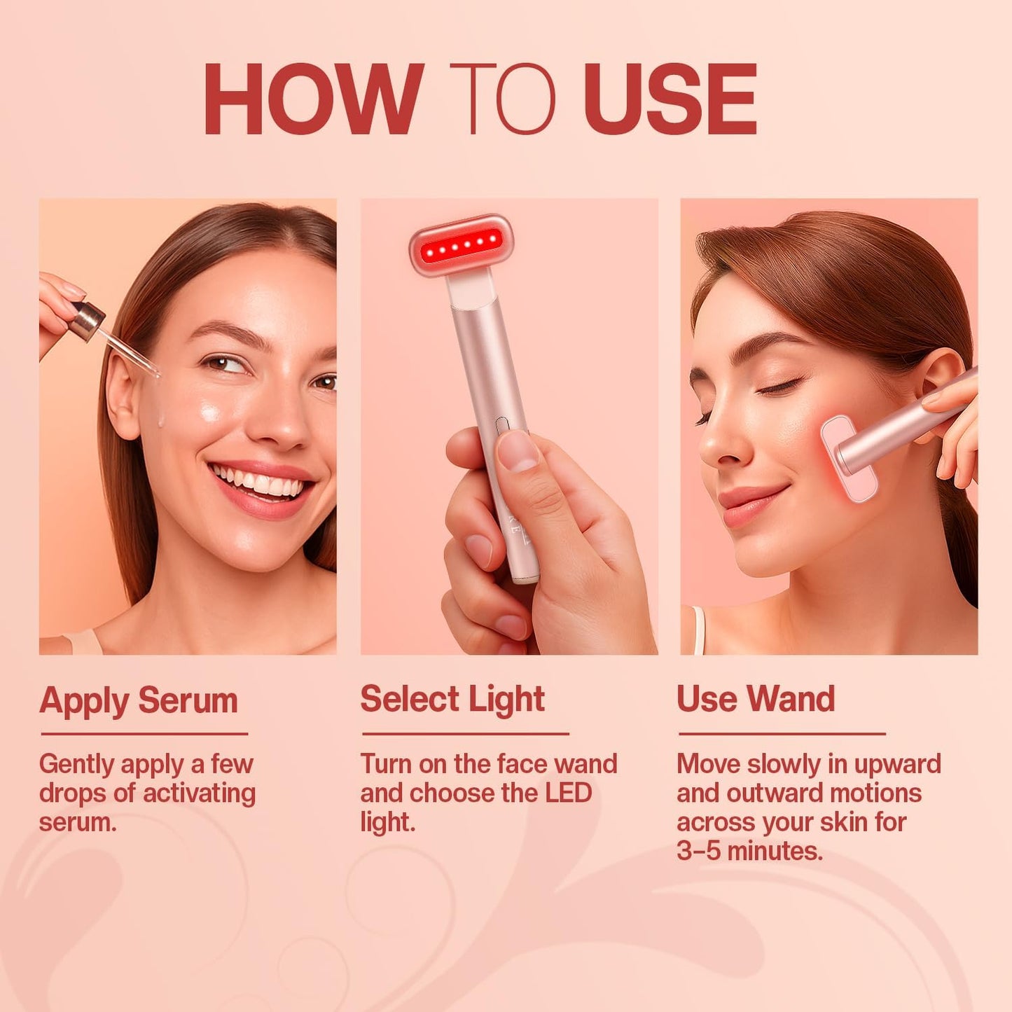 7-in-1 Radiant Face Glow Wand with Skin Revive Serum (Rose Gold)