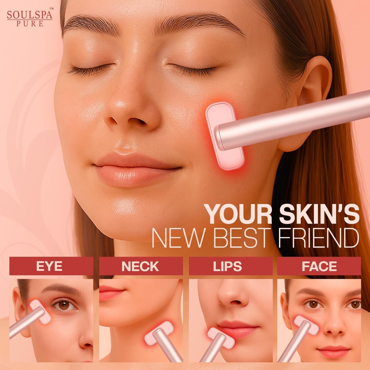 7-in-1 Radiant Face Glow Wand with Skin Revive Serum (Rose Gold)