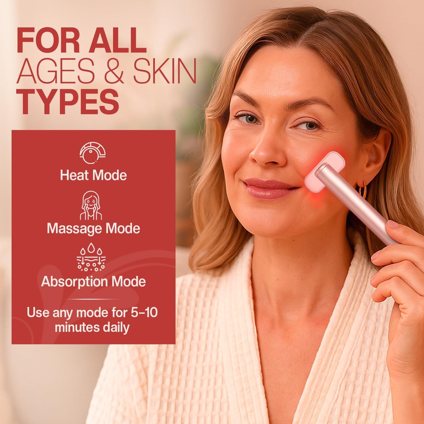 7-in-1 Radiant Face Glow Wand with Skin Revive Serum (Rose Gold)