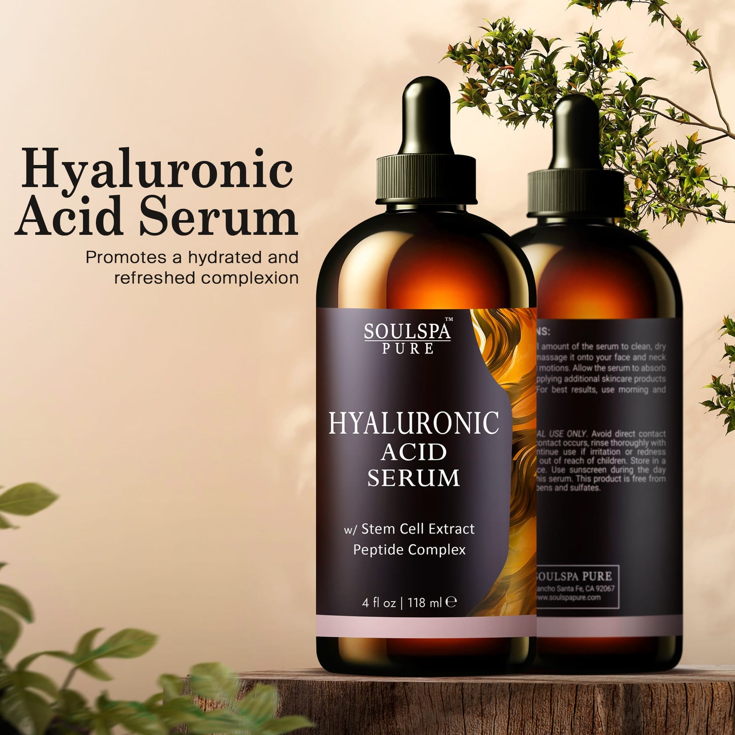 SOULSPA PURE Hyaluronic Acid Serum for Face