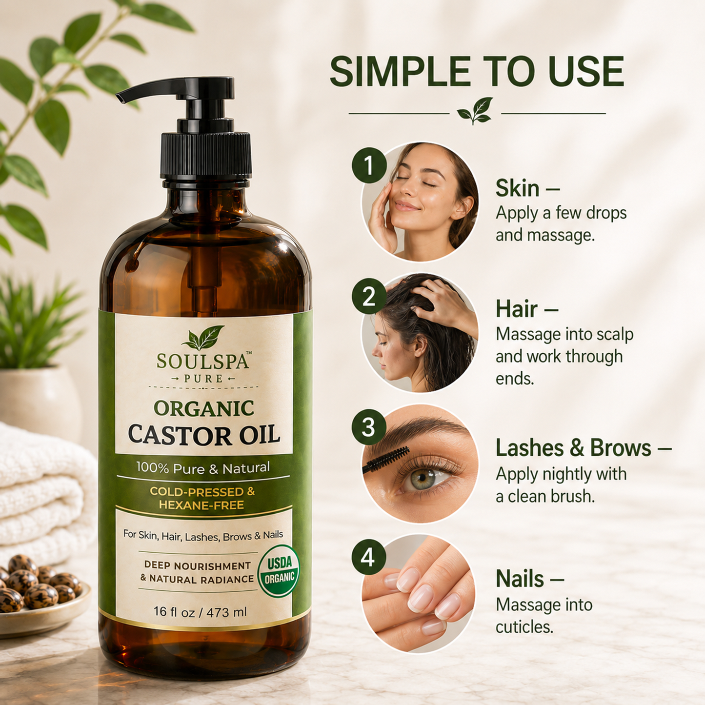 Organic Castor Oil 16 floz