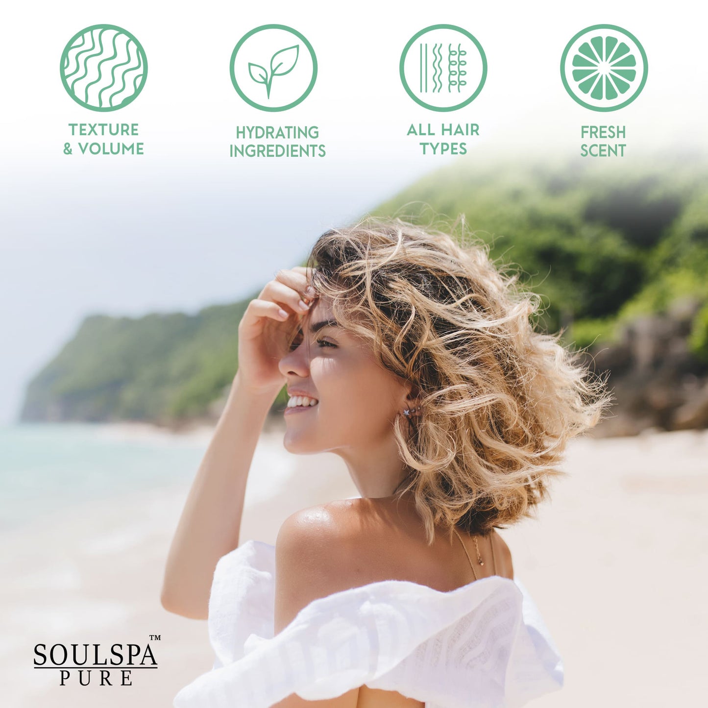 SOULSPA PURE Sea Salt Spray for Hair Men & Women