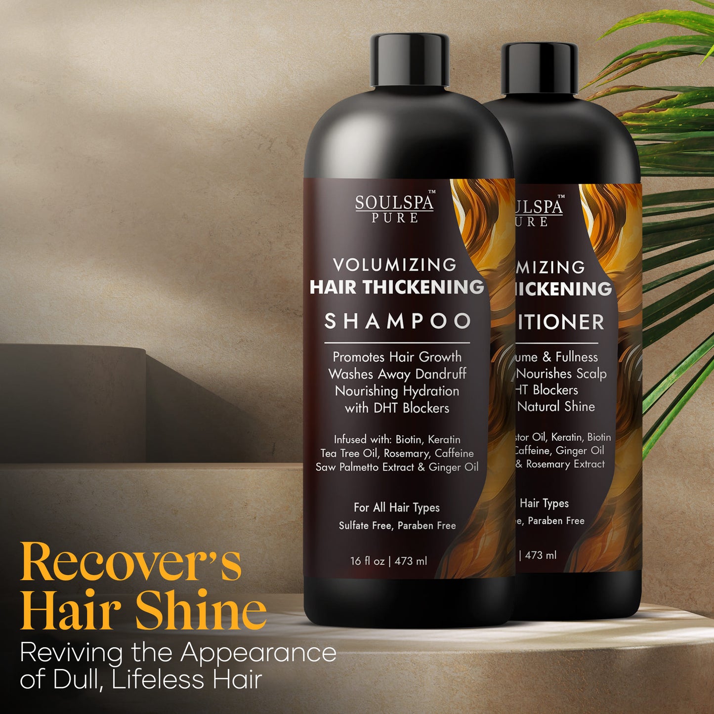 SOULSPA PURE Hair Thickening Shampoo and Conditioner Set