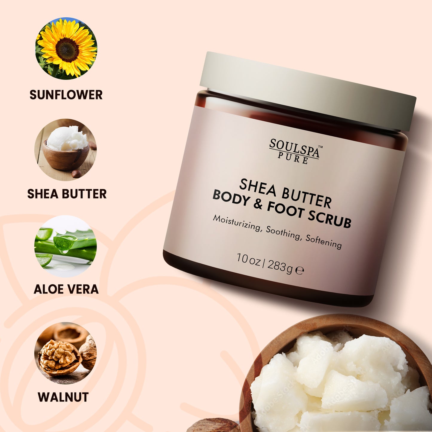 Shea Butter Body & Foot Scrub 10 floz