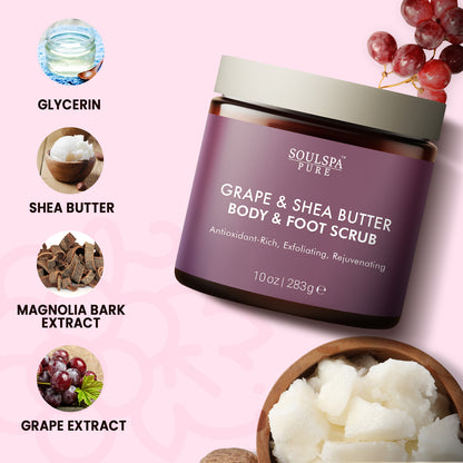 Grape & Shea Butter Body & Foot Scrub 10 floz