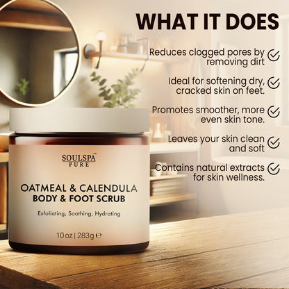 Oatmeal & Calendula Body & Foot Scrub 10 floz