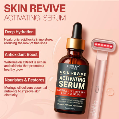 7-in-1 Radiant Face Glow Wand with Skin Revive Serum (Rose Gold)