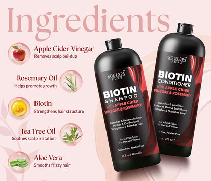 Biotin Shampoo & Conditioner with Apple Cider Vinegar and Rosemary