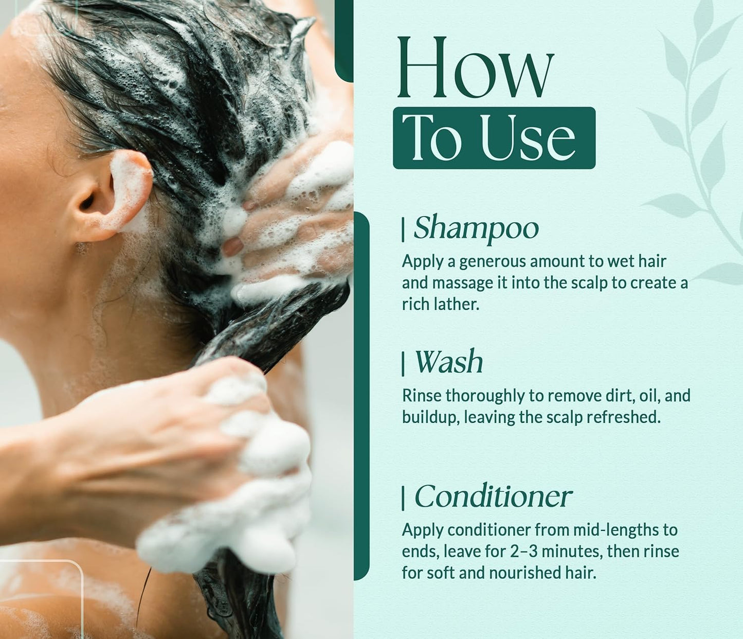 Biotin Shampoo & Conditioner Set with Tea Tree & Peppermint