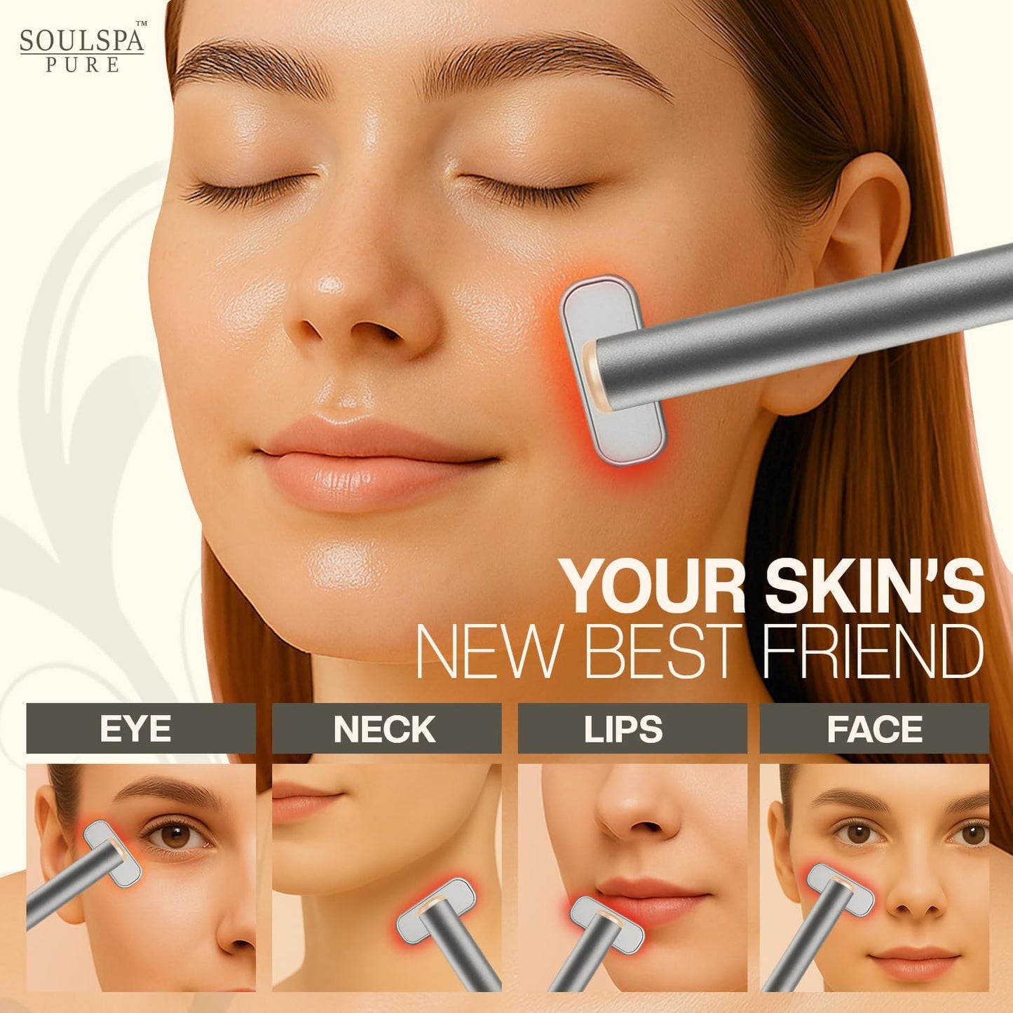 7-in-1 Radiant Face Glow Wand with Skin Revive Serum (Silver)
