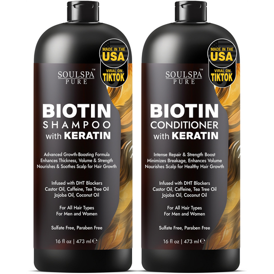 SOULSPA PURE Biotin Shampoo and Conditioner Set with Keratin