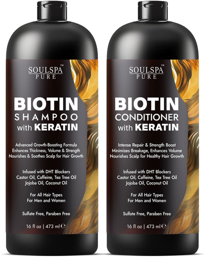 Biotin Shampoo and Conditioner Set with Keratin