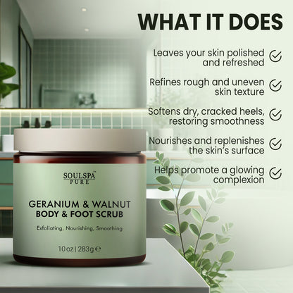 Geranium & Walnut Body & Foot Scrub 10 floz