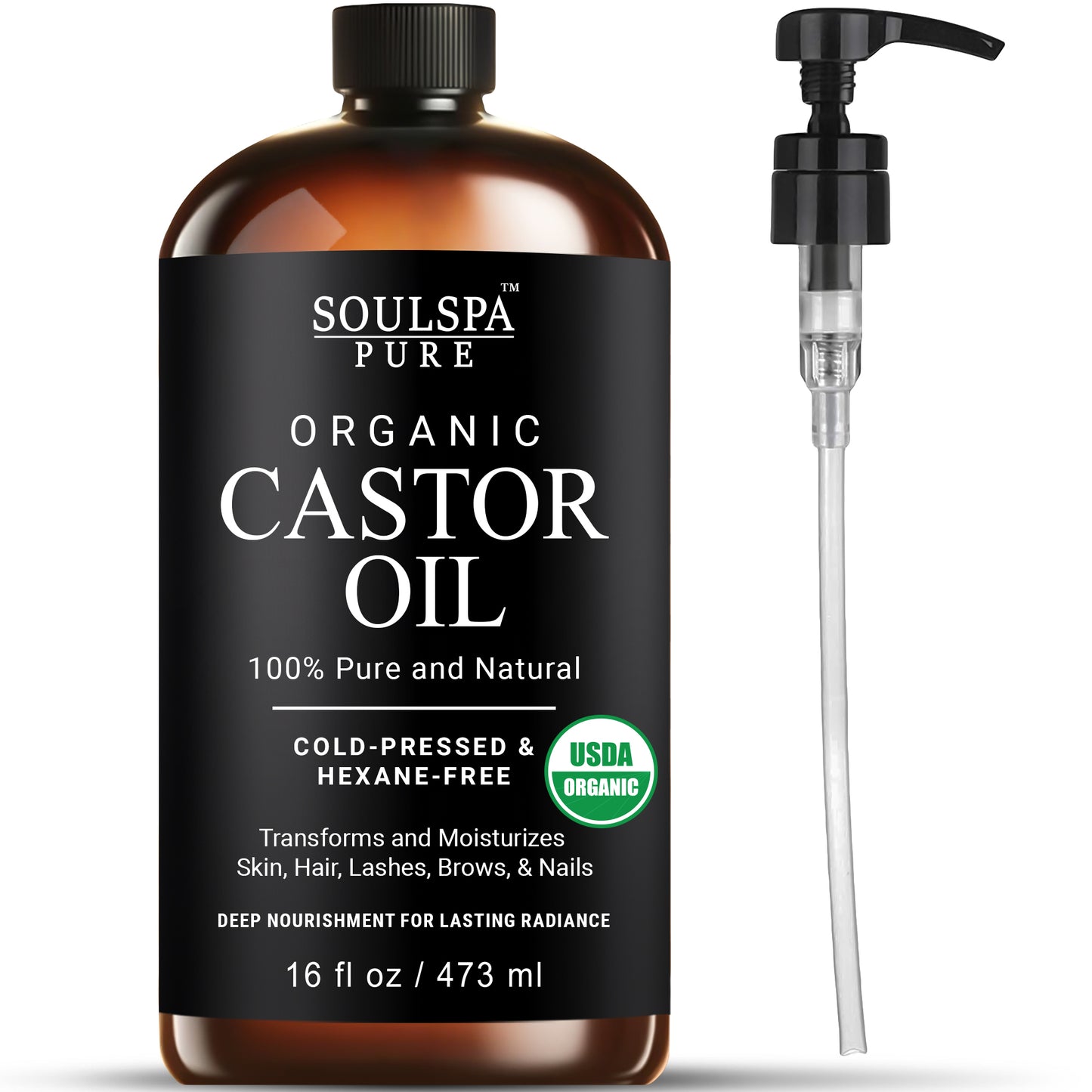 SOULSPA PURE  Organic Castor Oil 16 fl oz