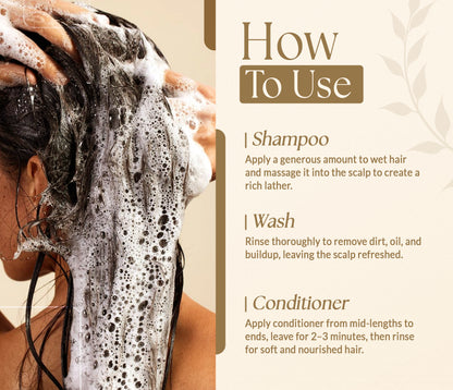 Biotin Shampoo and Conditioner Set with Rice Water & Rice Protein
