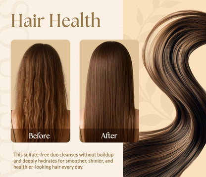 Biotin Shampoo and Conditioner Set with Rice Water & Rice Protein