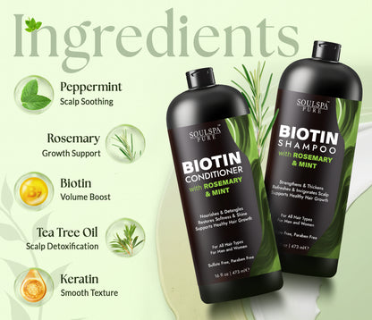 Biotin Shampoo and Conditioner with ROSEMARY & MINT