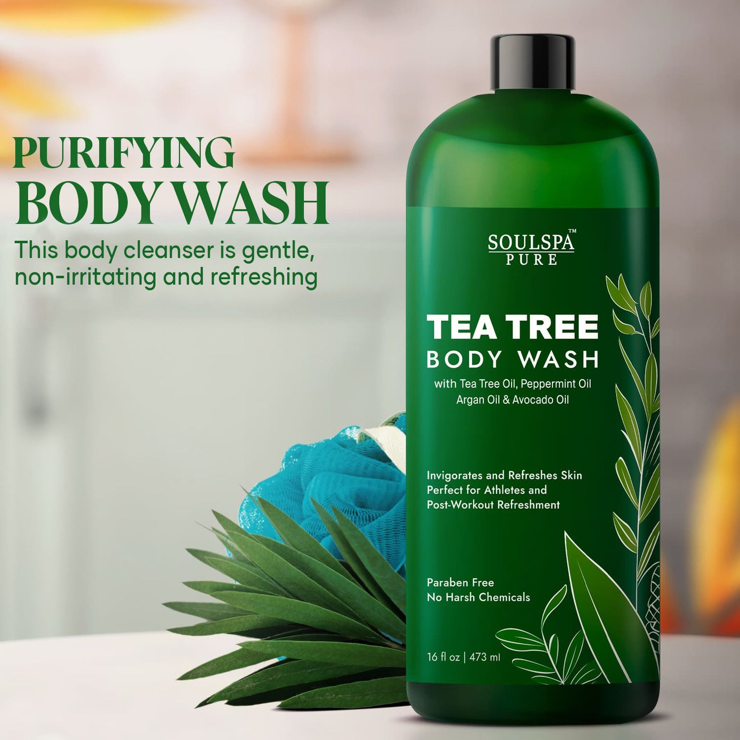 SOULSPA PURE Tea Tree Body Wash For Men & Women